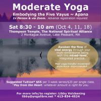 Moderate Yoga w/Libby Volkening: Embodying the Five Vayus